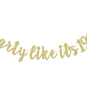 Party Like It’s 1995 Gold Glitter Party Banner
